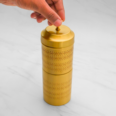 Pure Brass Filter Coffee Maker, South Indian Filter Coffee Maker, Coffee Decoction Maker, Coffee Brewer - Traditionally Handcrafted Kumbakonam Style