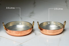 Pure Copper Fry Pan for Cooking – Tin Coated (Kalai) – Handcrafted Hammered & Traditional Design