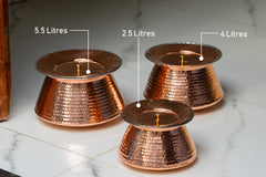 Pure Copper Handi With Lid for Cooking – Tin Coated (Kalai) – Handcrafted Hammered & Traditional Design