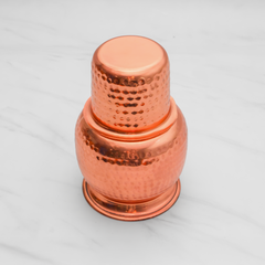 Pure Copper Cashew Lota & Tumbler with Hammered Finish – Lacquer Coated for Long Life