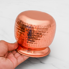 Pure Copper Cashew Lota & Tumbler with Hammered Finish – Lacquer Coated for Long Life
