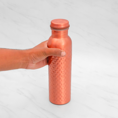 Pure Copper Water Bottle | Leak proof Water Bottle, Hammered Finish | 1 Litre