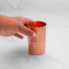 Pure Copper Vintage Hammered Glass - Lacquered for Shine & Protection - Traditional Look