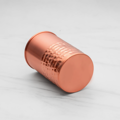 Pure Copper Vintage Hammered Glass - Lacquered for Shine & Protection - Traditional Look