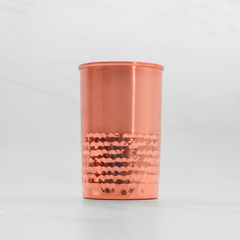 Pure Copper Vintage Hammered Glass - Lacquered for Shine & Protection - Traditional Look