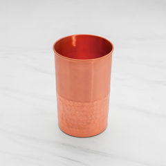 Pure Copper Vintage Hammered Glass - Lacquered for Shine & Protection - Traditional Look