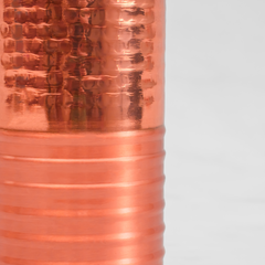 Pure Copper Modern Textured Bottle, BPA Free Water Bottle, Leak Proof, Boosts Immunity | 7cm x 27 cm 1000 ml