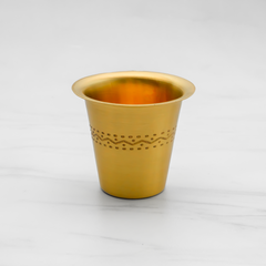 Pure Brass Dabara Set for Filter Coffee – Traditional South Indian Brass Tumbler & Wati, Handcrafted Pital Designer Coffee Cup Set, 150ml