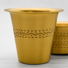 Pure Brass Dabara Set for Filter Coffee – Traditional South Indian Brass Tumbler & Wati, Handcrafted Pital Designer Coffee Cup Set, 150ml