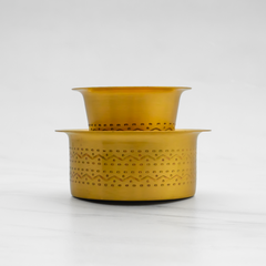 Pure Brass Dabara Set for Filter Coffee – Traditional South Indian Brass Tumbler & Wati, Handcrafted Pital Designer Coffee Cup Set, 150ml