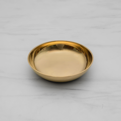 Kansa Thali Dinner Set | 6 Piece Kansa Thali Set, 1 Plate (Thali), 2 Bowls, 1 Sweet Dish, 1 Glass, 1 Spoon | 12 Inches Thali