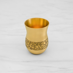 Kansa Antique Thali Dinner Set | 6 Piece Kansa Thali Set, 1 Plate (Thali), 2 Bowls, 1 Sweet Dish, 1 Glass, 1 Spoon | 12 Inches Thali