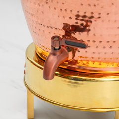 Pure Copper Kiwi Water Dispenser | Leak Proof Water Dispenser with Tap | Hammered Finish