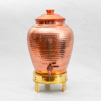 Pure Copper Kiwi Water Dispenser | Leak Proof Water Dispenser with Tap | Hammered Finish