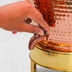 Pure Copper Kiwi Water Dispenser | Leak Proof Water Dispenser with Tap | Hammered Finish