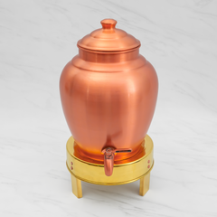 Pure Copper Kiwi Water Dispenser | Leak Proof Water Dispenser with Tap | Matte Finish