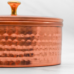 Pure Copper Multipurpose Box | Copper Utensils for Kitchen | Hammered Finish | 450ml