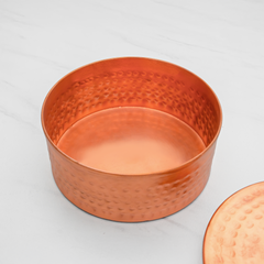Pure Copper Multipurpose Box | Copper Utensils for Kitchen | Hammered Finish | 450ml