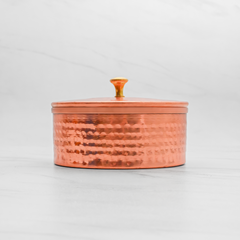 Pure Copper Multipurpose Box | Copper Utensils for Kitchen | Hammered Finish | 450ml