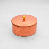 Pure Copper Multipurpose Box | Copper Utensils for Kitchen | Hammered Finish | 450ml