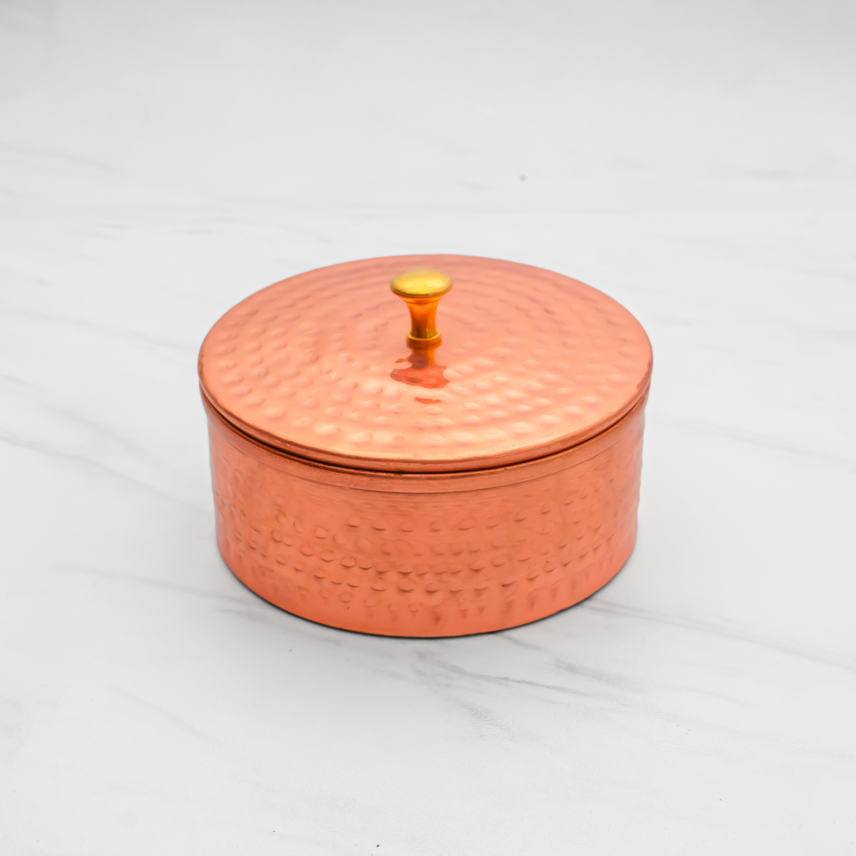 Pure Copper Multipurpose Box | Copper Utensils for Kitchen | Hammered Finish | 450ml