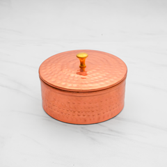 Pure Copper Multipurpose Box | Copper Utensils for Kitchen | Hammered Finish | 450ml
