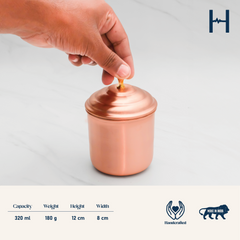 Pure Copper Multipurpose Container | Copper Utensils for Kitchen | Matte Finish | 320ml