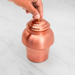 Pure Copper Mushroom Jar | Copper Jar for Water, Dry-fruits, Chocolates and Decoration