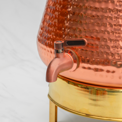 Pure Copper Pear Water Dispenser | Leak Proof Water Dispenser with Tap | Hammered Finish
