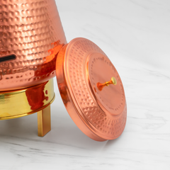 Pure Copper Pear Water Dispenser | Leak Proof Water Dispenser with Tap | Hammered Finish