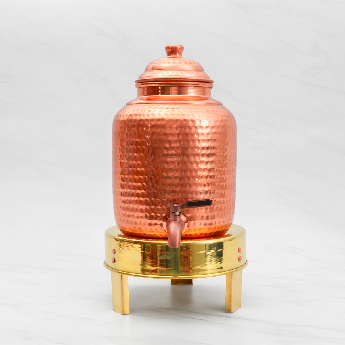 Pure Copper Pineapple Water Dispenser | Leak Proof Water Dispenser with Tap | Hammered Finish