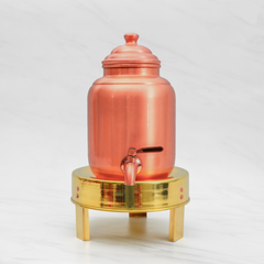 Pure Copper Pineapple Water Dispenser | Leak Proof Water Dispenser with Tap | Matte Finish