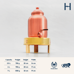 Pure Copper Pineapple Water Dispenser | Leak Proof Water Dispenser with Tap | Matte Finish