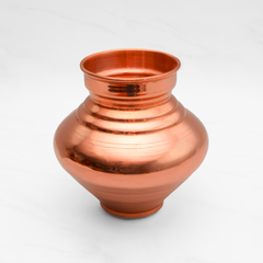 Pure Copper Pooja Kalash - Strong & Heavy - Harmless & Lead-Free - Leak Proof - Provides Many Health Benefits