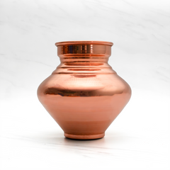 Pure Copper Pooja Kalash - Strong & Heavy - Harmless & Lead-Free - Leak Proof - Provides Many Health Benefits