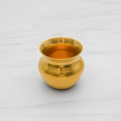 Pure Brass Pooja Thali Set of 7 | Puja Thali Set with 1 Plate, 1 Ghanti/Bell, 1 Diya, 1 Pali, 2 Wati, 1 Kalash