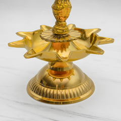 Pure Brass Samai Diya for Pooja and Decoration | Brass Samai Diyas for Home | Brass Table Diya | Traditional and Elegant Peacock Samai Diya