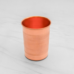 Pure Copper Silver Touch Water Glass with Luxury Design, Drinking Serving Water, Yoga Ayurveda | Handcrafted Lined Hammering Glass