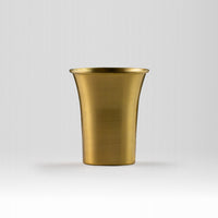 Pure Brass Waterfall Glass with Matte Finish - Lacquered for Shine & Protection