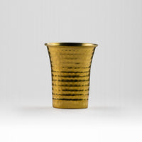 Pure Brass Waterfall Glass with Hammered Finish - Lacquered for Shine & Protection