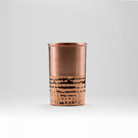 Pure Copper Vintage Hammered Glass - Lacquered for Shine & Protection - Traditional Look