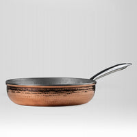 Pure Copper Saute Pan with Heat Resistant Handle for Cooking – Tin Coated (Kalai) – Handcrafted Hammered & Traditional Design