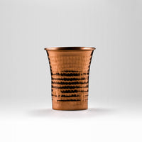 Pure Copper Waterfall Glass with Hammered Finish - Lacquered for Shine & Protection
