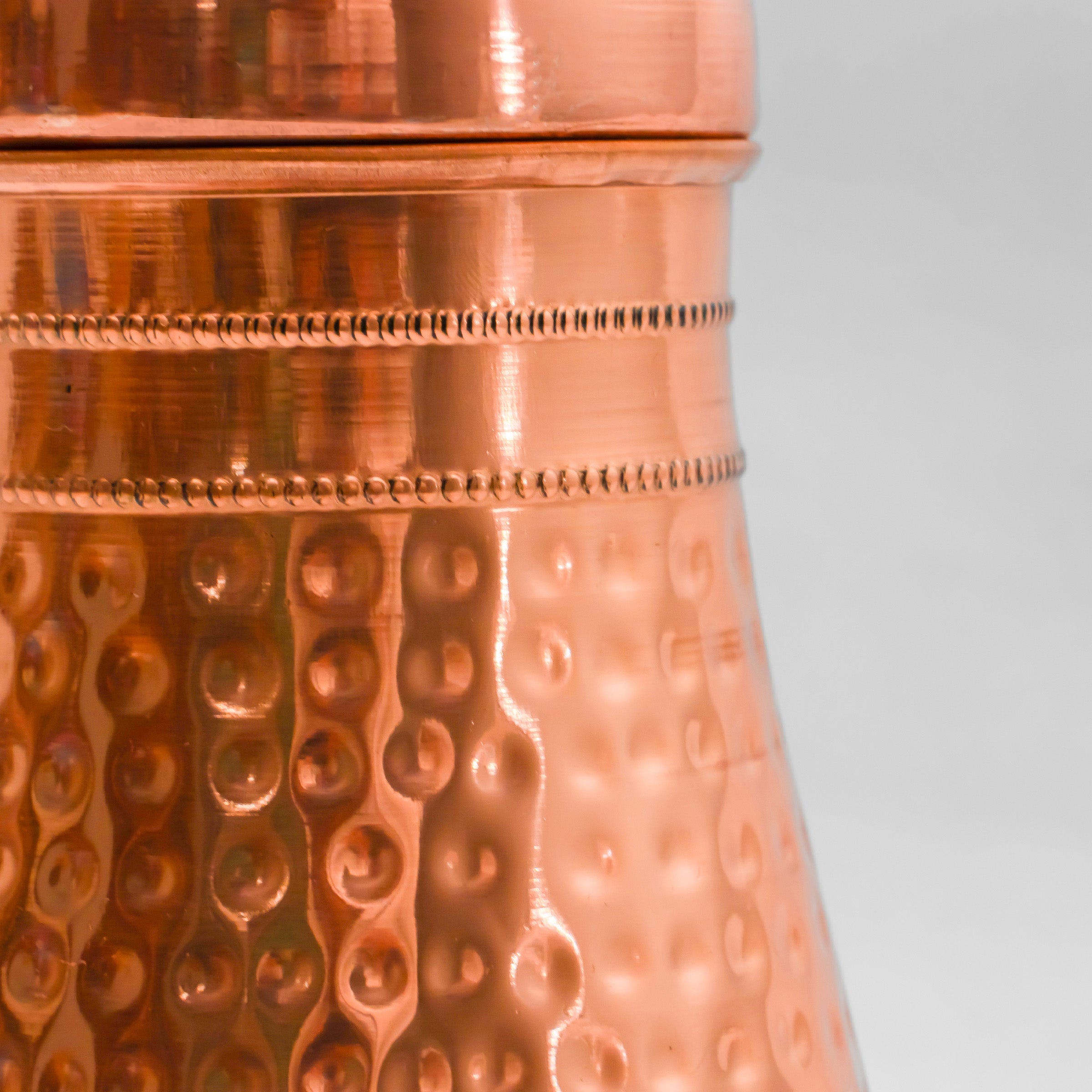 Healthsmith Pure Copper Aloevera Pot – Hammered Shine Finish, Drinkware and Storage Purpose Volume 1000ml