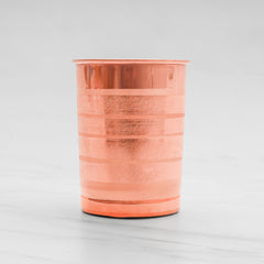 Pure Copper Silver Touch Water Glass with Luxury Design, Drinking Serving Water, Yoga Ayurveda | Handcrafted Lined Hammering Glass