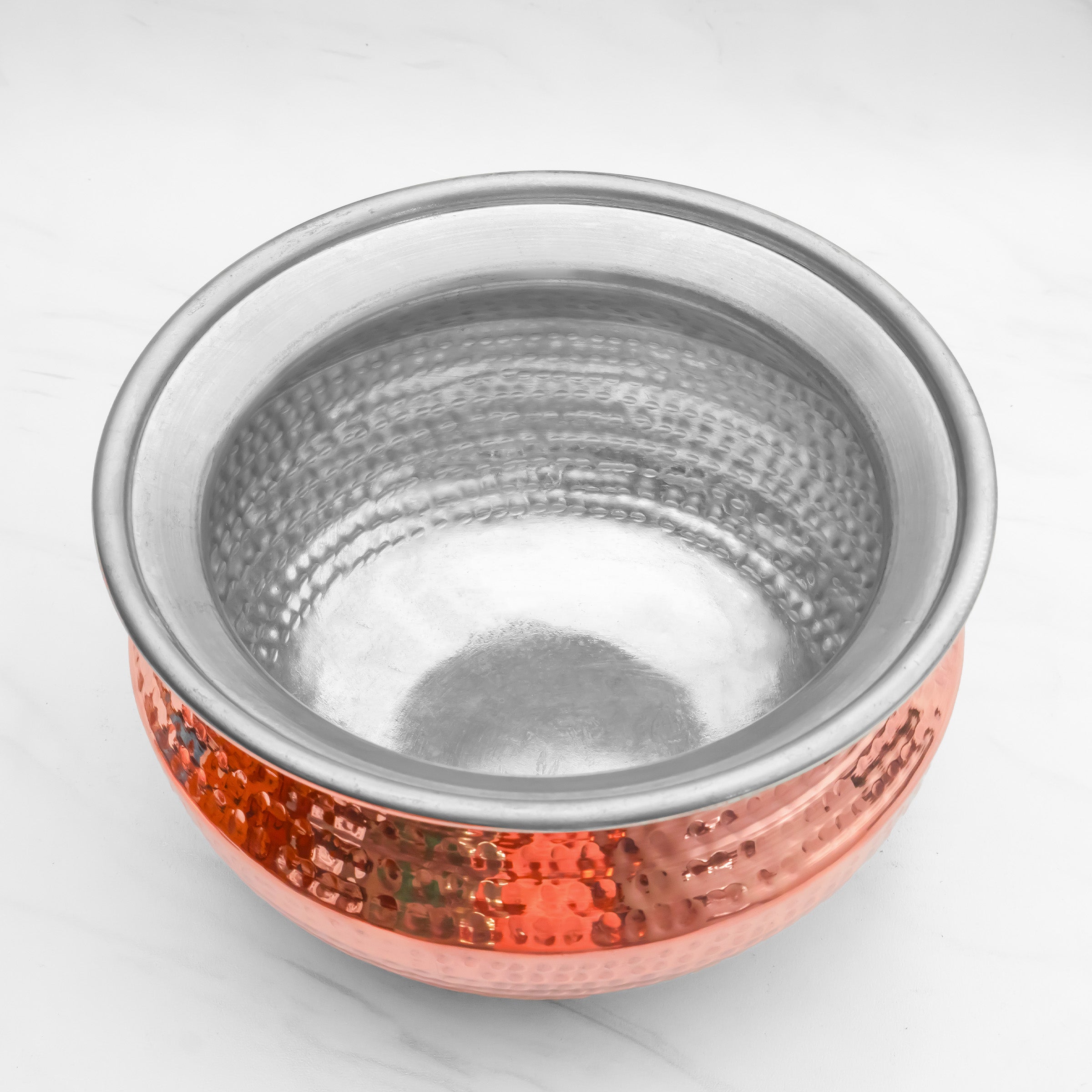 Pure Copper Round Handi With Lid for Cooking – Tin Coated (Kalai) – Handcrafted Hammered & Traditional Design