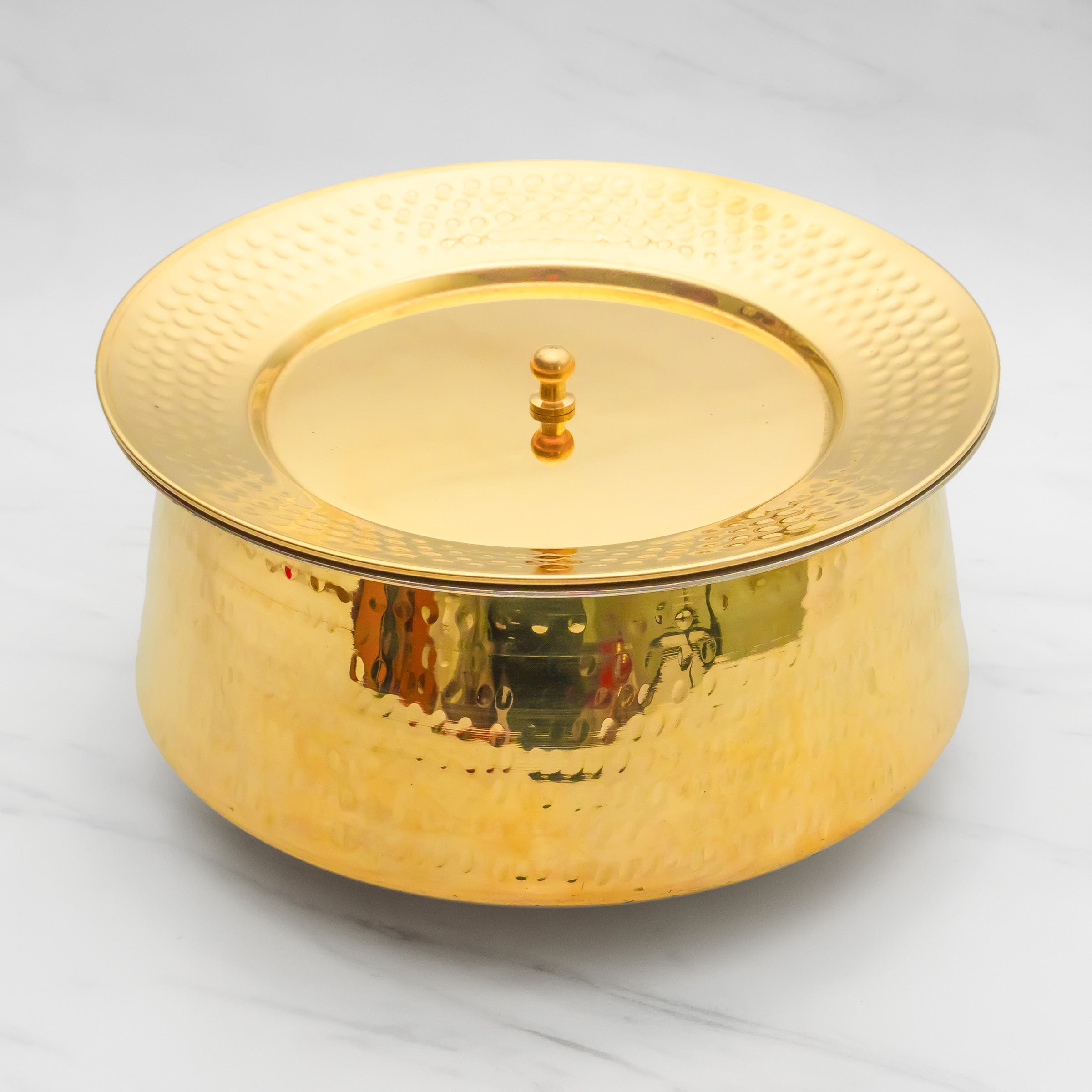 Pure Brass Lagan Handi with Lid | Handcrafted Traditional Cooking Pot | Brass Lagan for Dum Biryani, Festive Cooking & Serving