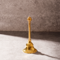 Brass Ghanti for Puja | Handcrafted Pure Brass Pooja Bell, 5 Inches, 14cm x 5.5cm