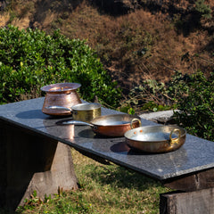 Pure Copper Fry Pan for Cooking – Tin Coated (Kalai) – Handcrafted Hammered & Traditional Design