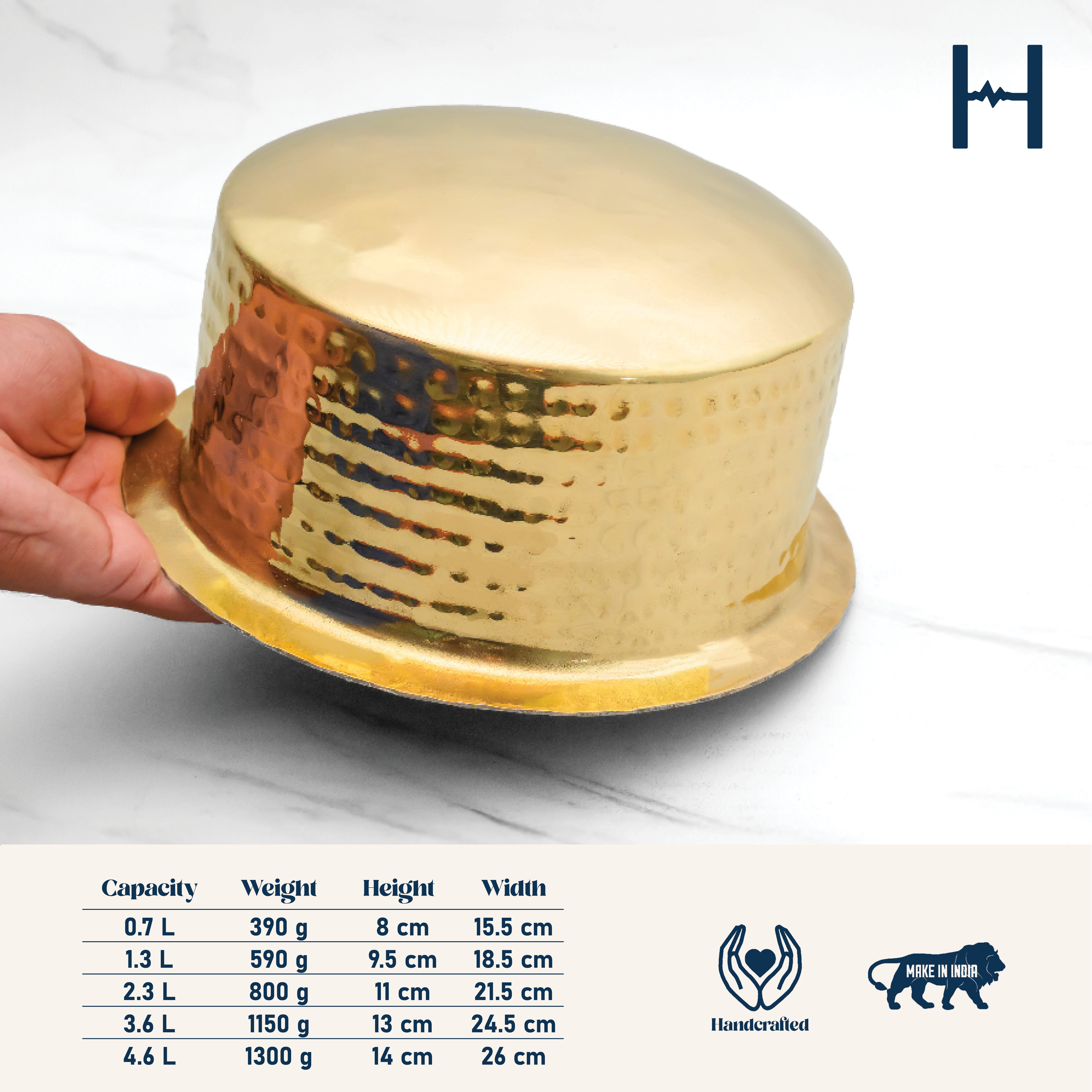 Pure Brass Patila for Cooking – Tin Coated (Kalai) – Handcrafted Hammered & Traditional Design